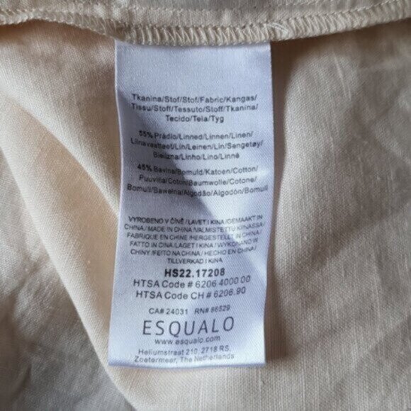 Linen Cotton Oversized Crop Top  ESQUALO Sz Small - Picture 11 of 11